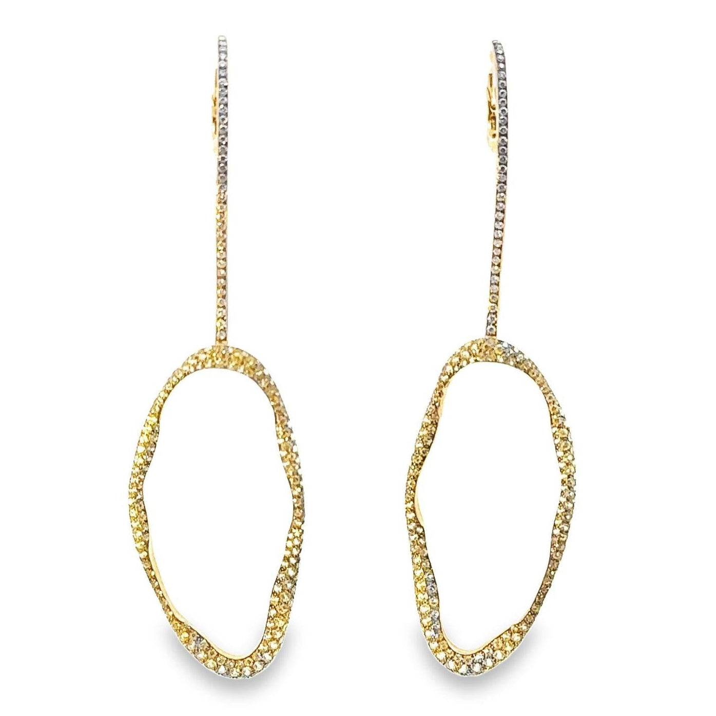 Diamond & Yellow Sapphire 18k Yellow Gold Dangle Earrings