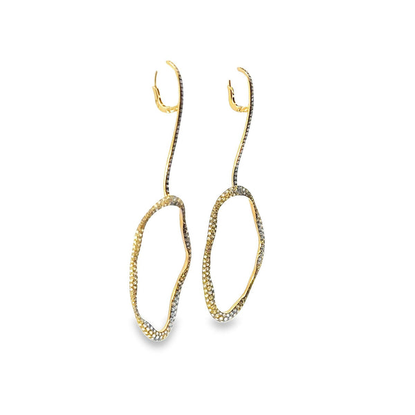 Diamond & Yellow Sapphire 18k Yellow Gold Dangle Earrings