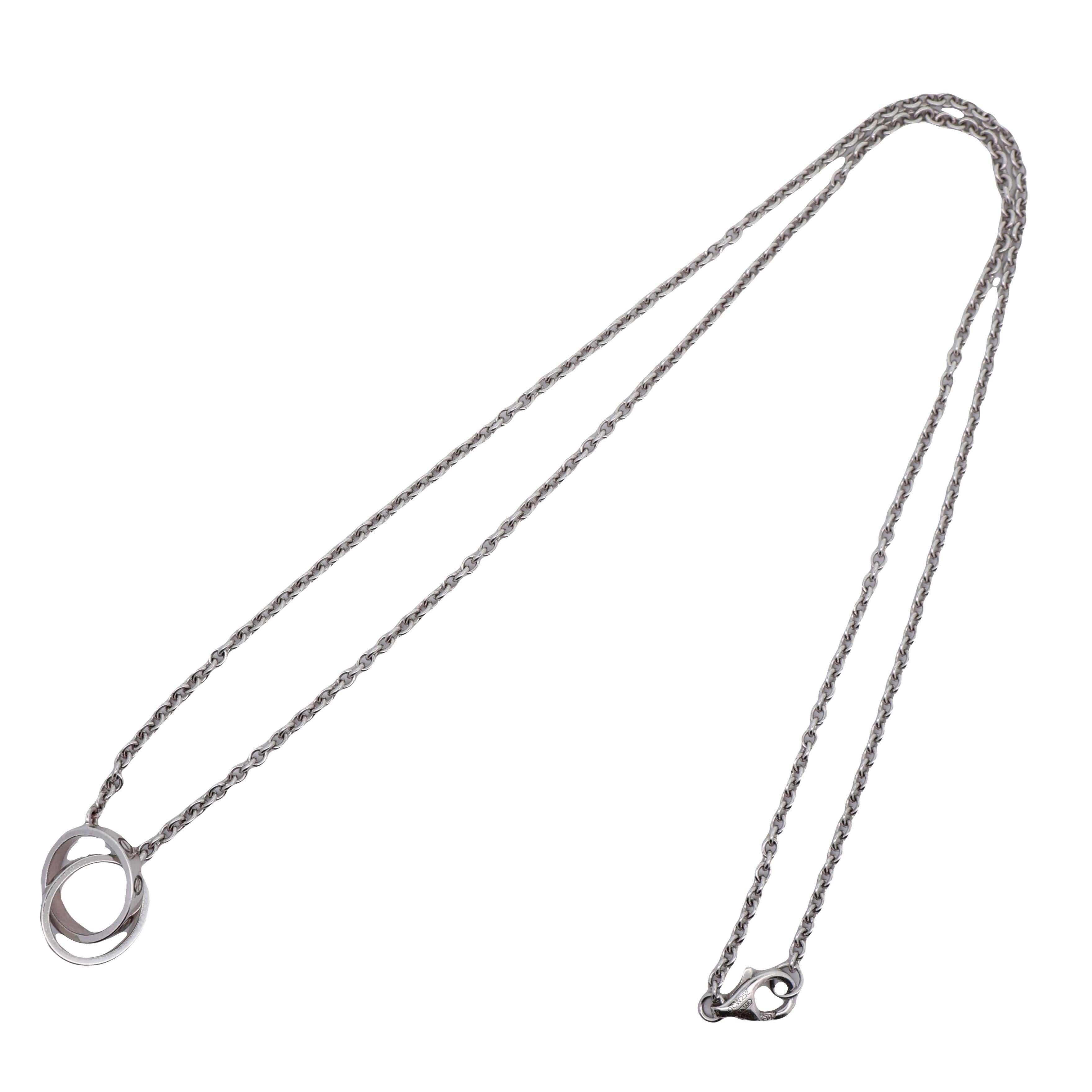 Cartier 18K White Gold Love Necklace