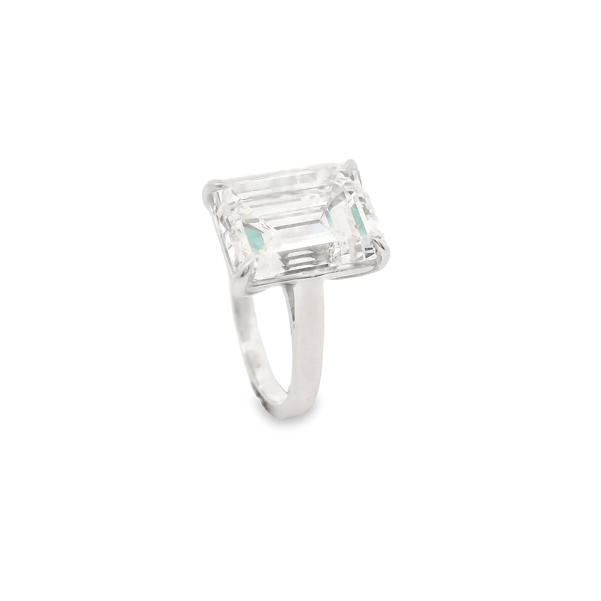 GIA Certified 6.58ct Emerald Cut Diamond Engagement Ring, H-VS1