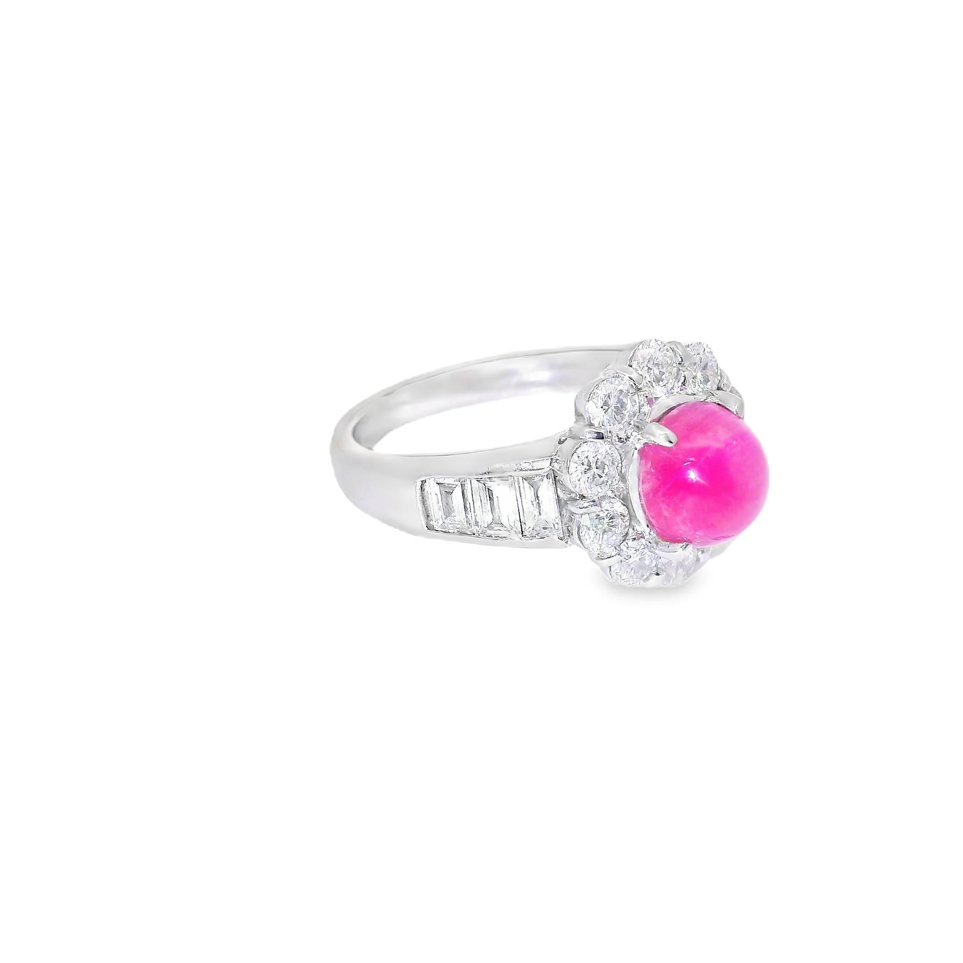 Cats-Eye Tourmaline Diamond Halo Platinum Ring