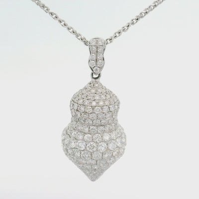 Diamond 18K White Gold Pave-set Pendant Necklace