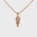 18K Gold Diamond Lobster Pendant