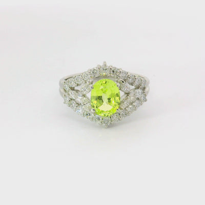 1.31 Carat Chrysoberyl Diamond Platinum Ring