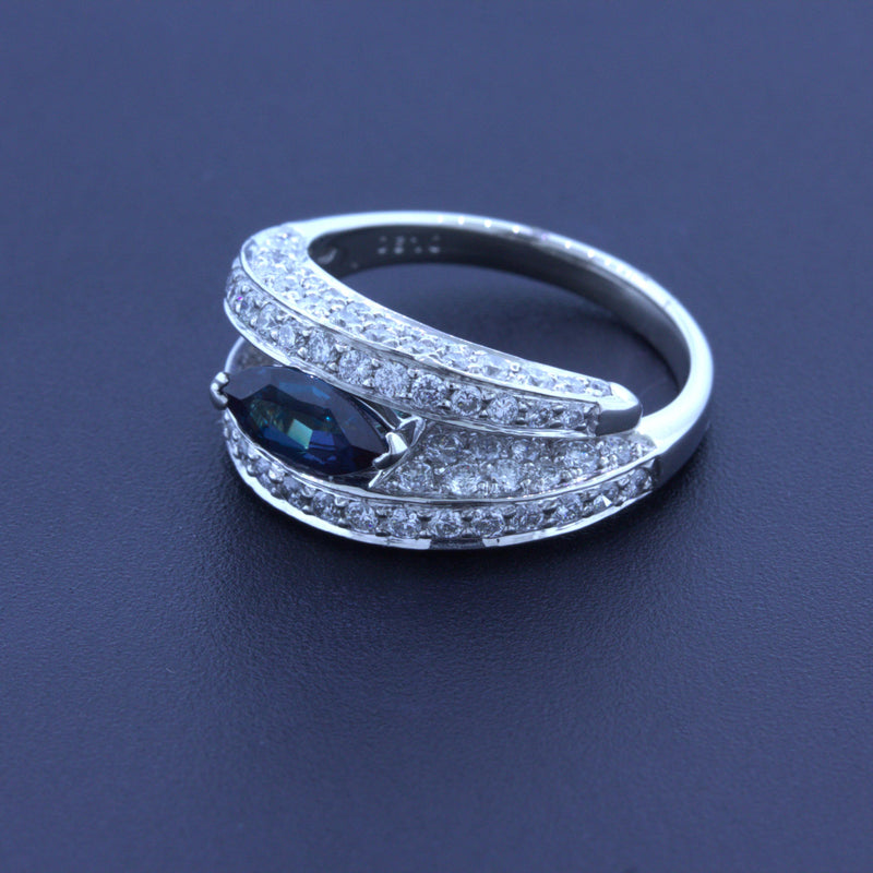 0.66 Carat Brazilian Alexandrite Diamond Platinum Ring, GIA Certified