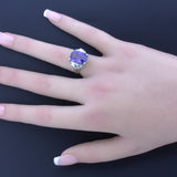9.27 Carat Color-Change Sapphire Diamond Platinum Ring, GIA Certified