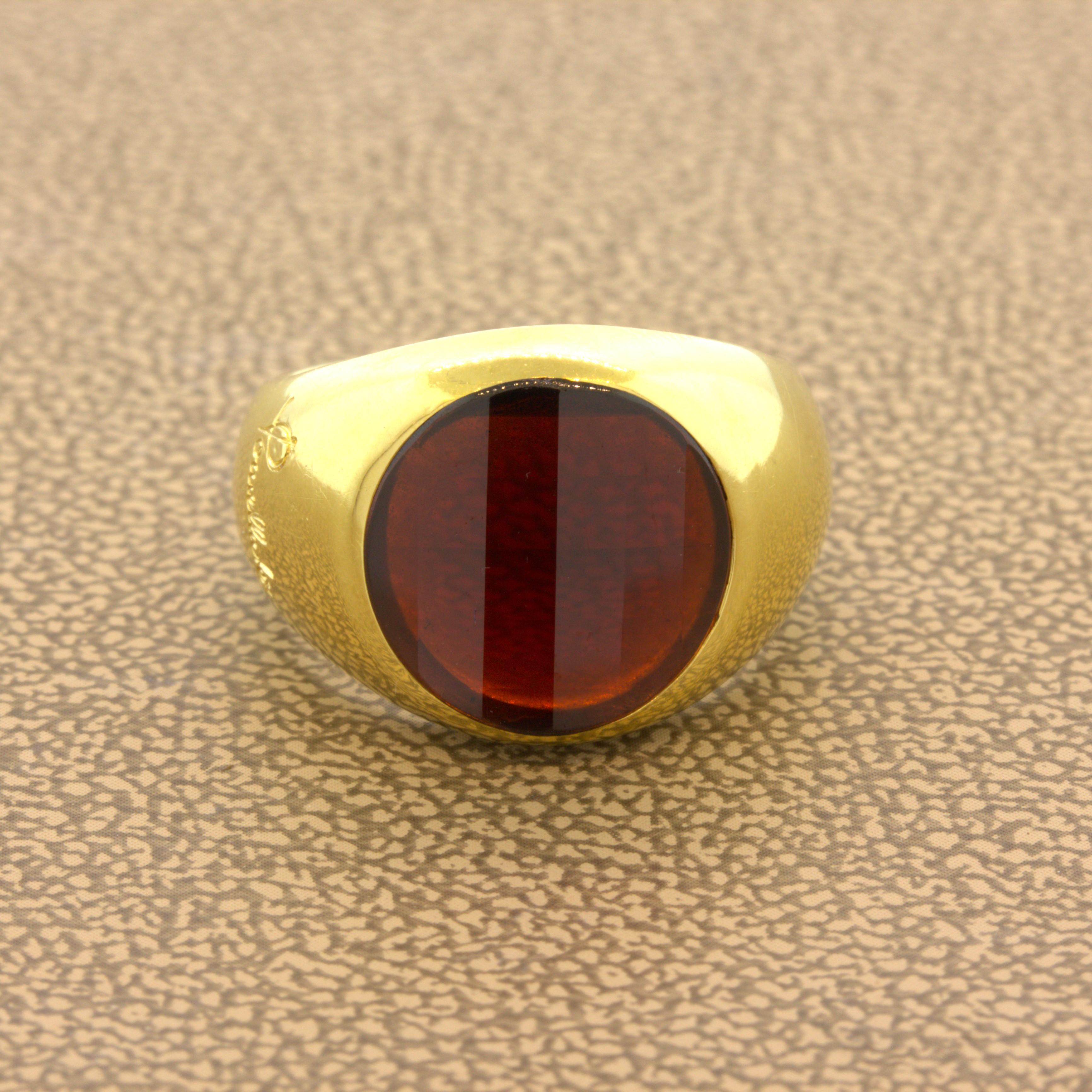 Pomellato Garnet 18k Yellow Gold Ring