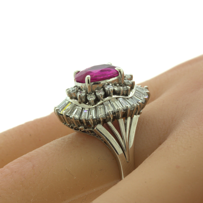 Ruby and Diamond Baguette Engagement Ring | Capri | Braverman Jewelry