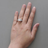 Three Stone Emerald Cut Diamond Anniversary Gold Engagement Ring