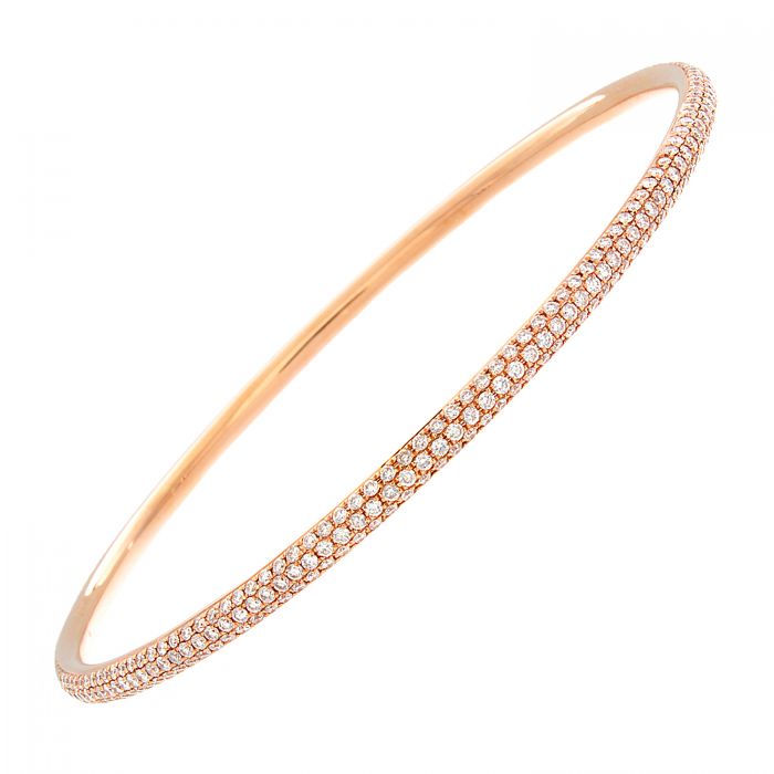 Pave Diamond Gold Eternity Bangle Bracelet