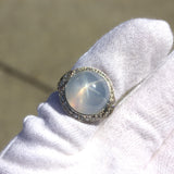 Art Deco Star Sapphire Diamond Platinum Ring
