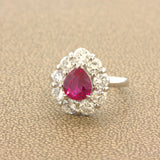 Superb 1.79 Carat Burmese Ruby Diamond Platinum Ring, GIA Certified