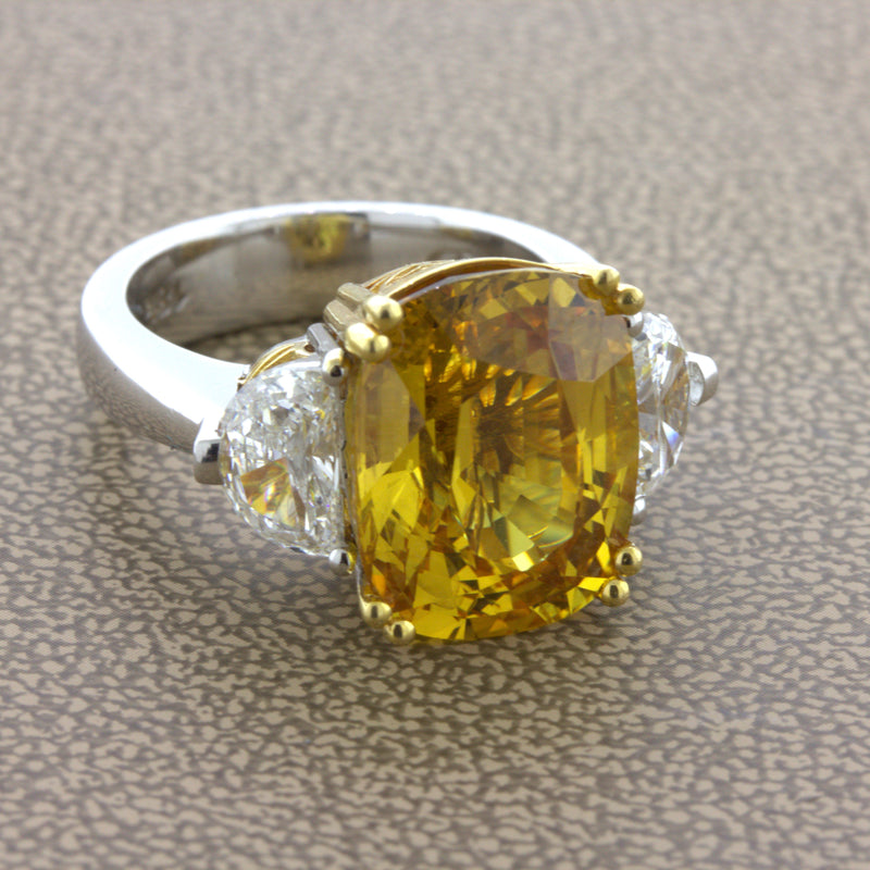 Yellow Sapphire and Diamond Ring – Villa Sanctuary