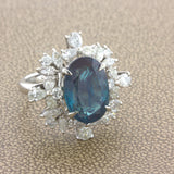 Superb 6.61 Carat Alexandrite Diamond Platinum Ring, GIA Certified