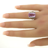 7.80 Carat Imperial “Barbie Pink” Topaz Diamond Platinum Ring