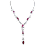 Ruby Diamond Gold Drop Necklace