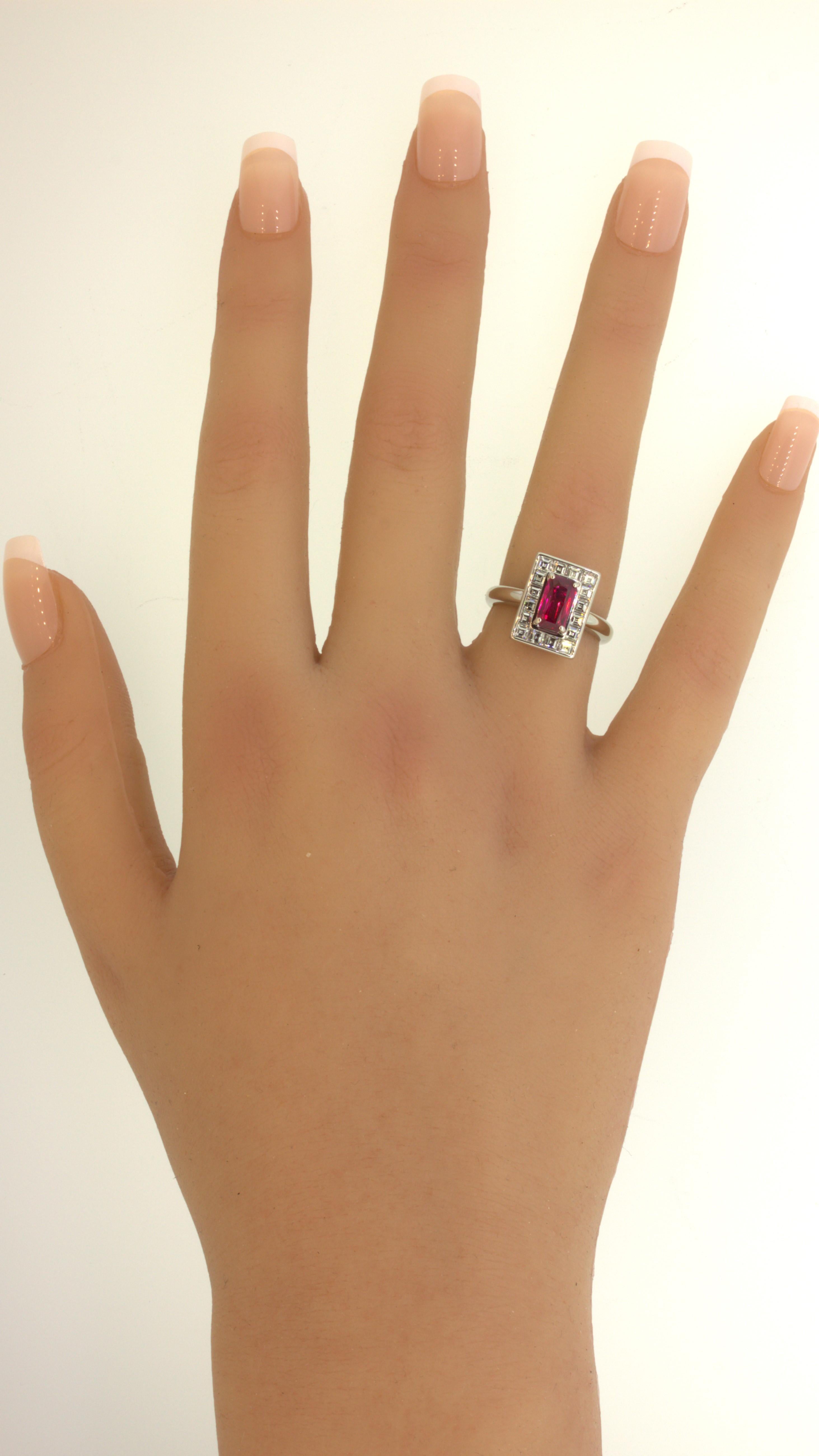 1.50 Carat Burmese Ruby Diamond Platinum Ring, GIA Certified