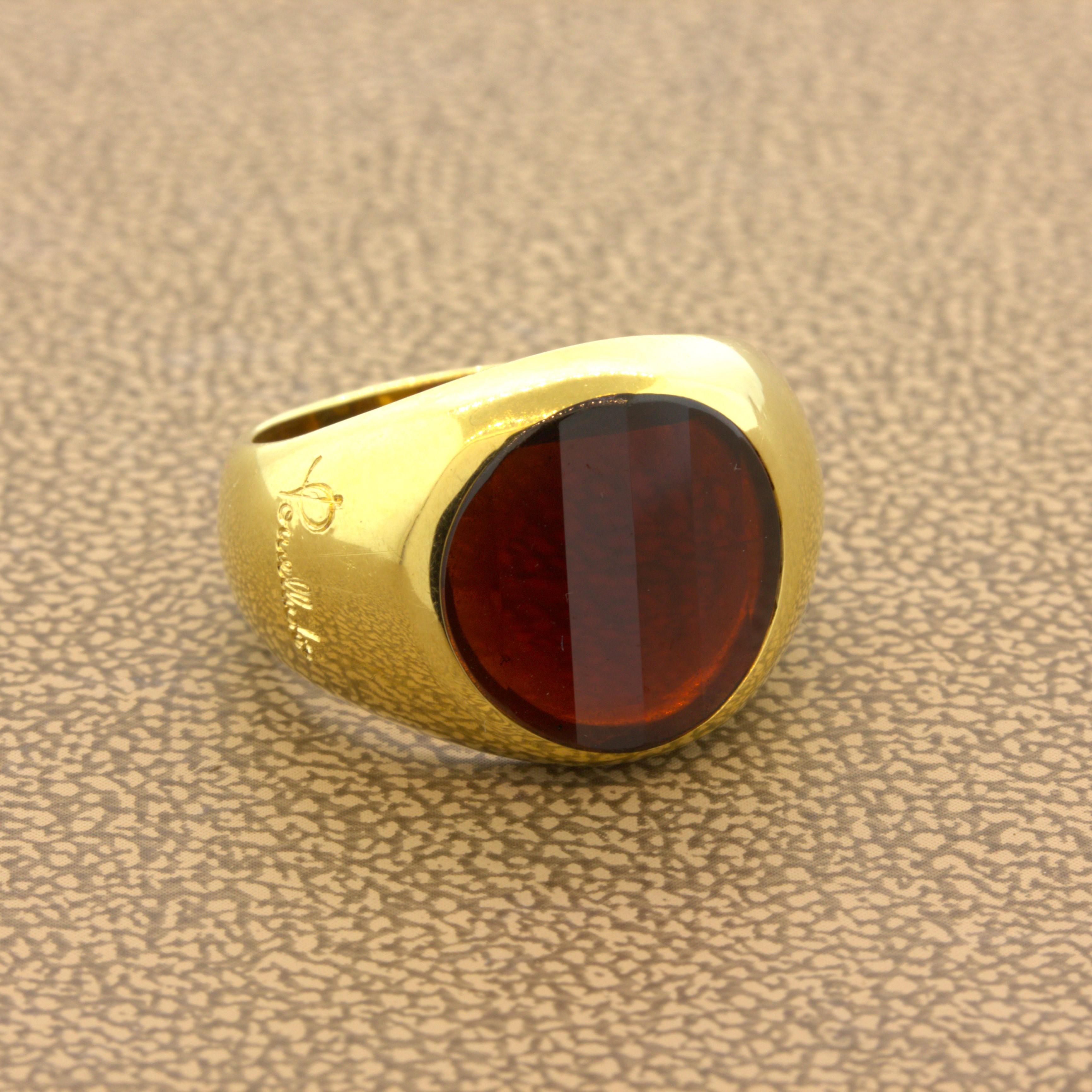 Pomellato Garnet 18k Yellow Gold Ring