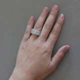 Diamond Cluster Gold Band Ring