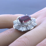 2.51 Carat Ruby Diamond Platinum Ring