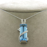 25.10 Carat Aquamarine Diamond Platinum Pendant