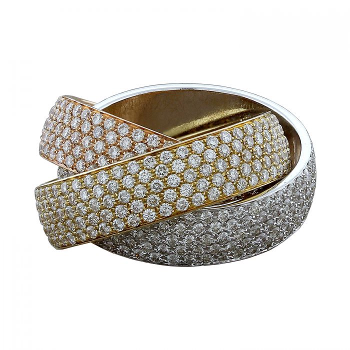 Diamond Eternity Gold Trinity Band Ring