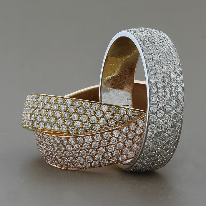 Diamond Eternity Gold Trinity Band Ring