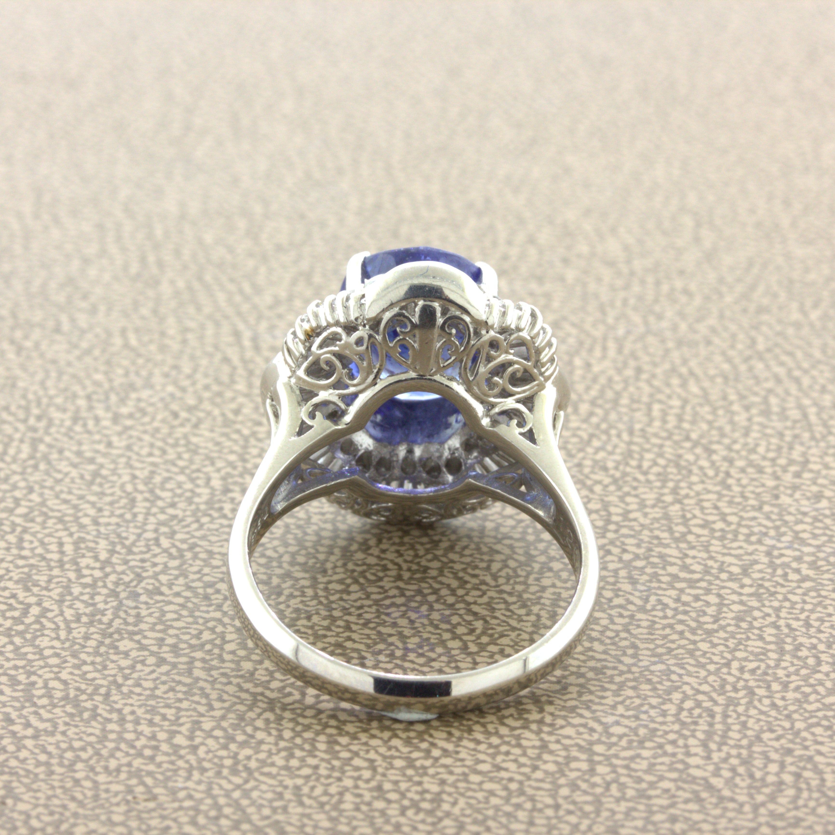 7.94 Carat Sapphire Diamond Platinum Ring