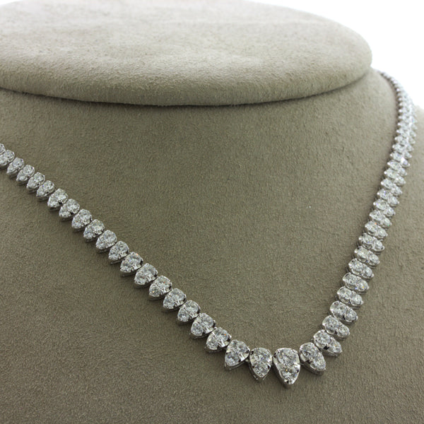 Modern Diamond Riviera Double-Row 18K White Gold Necklace