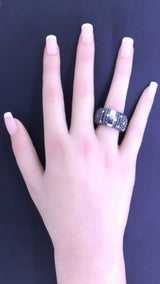 Roberto Demeglio White & Black Diamond 18k White Gold Stretch Ring