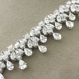 Mid-Century 54 Carat Diamond Drop Platinum Bib Necklace