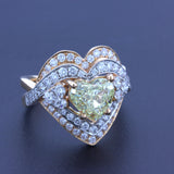 2.05 Carat Fancy Light Yellow Heart-Shape Diamond 18K Rose Gold Ring, GIA Certif
