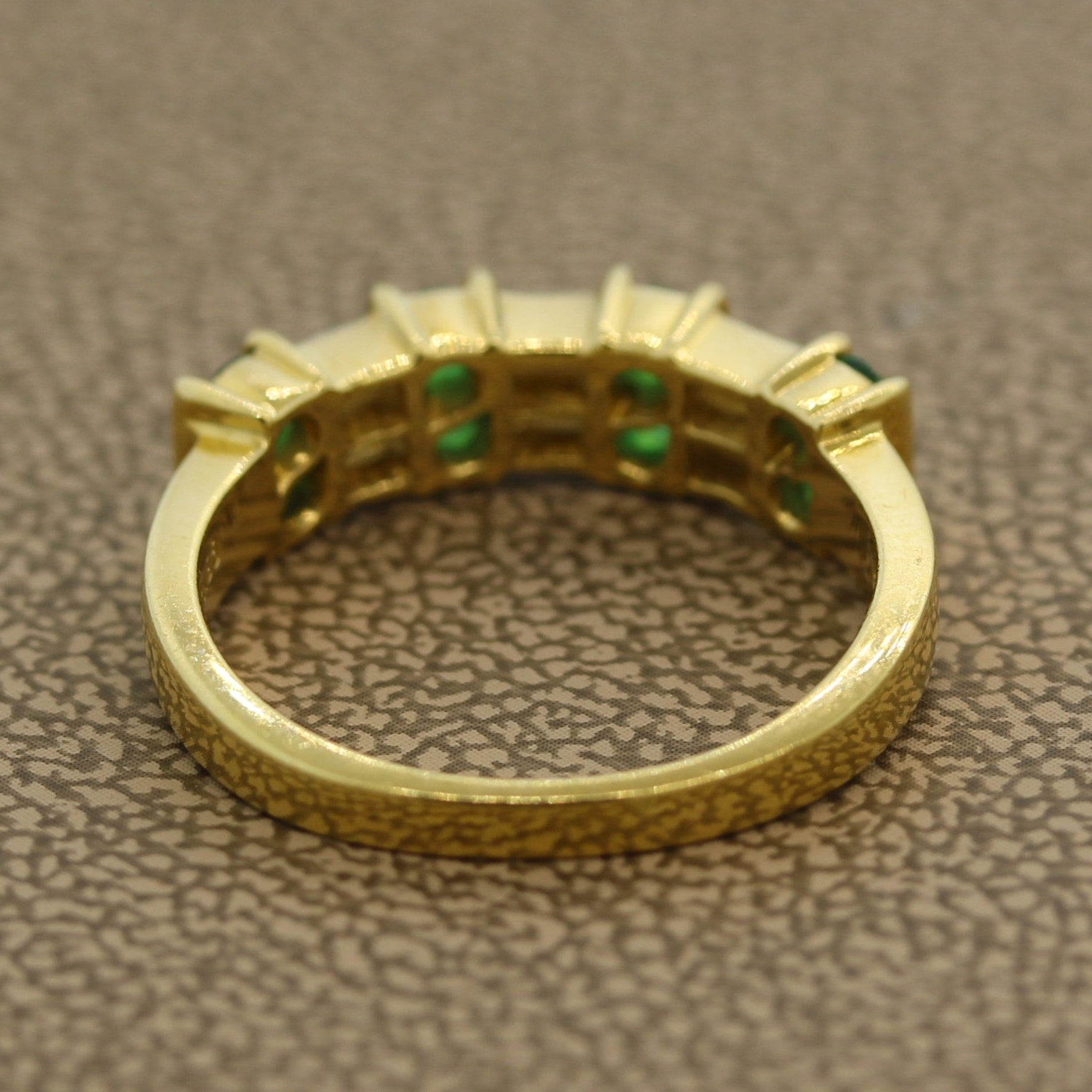 Gemlok Diamond Emerald Gold Band Ring