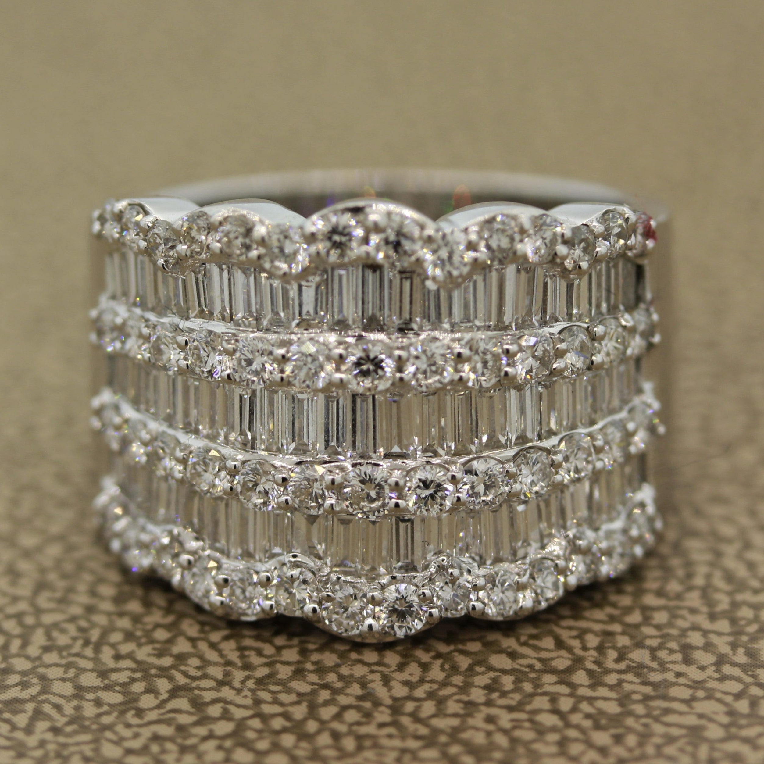 Wide Diamond Gold Band Ring