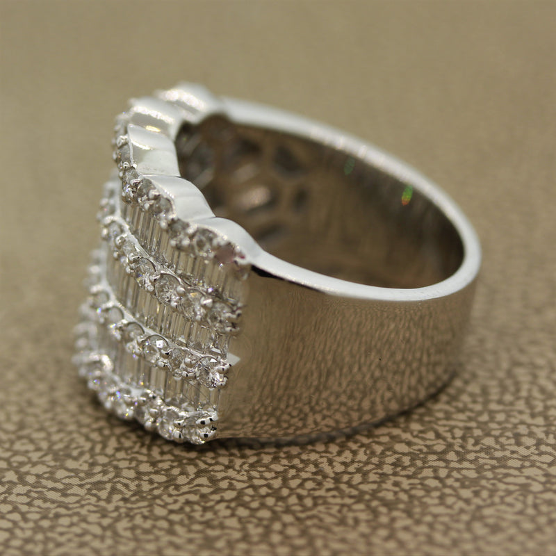 Wide Diamond Gold Band Ring