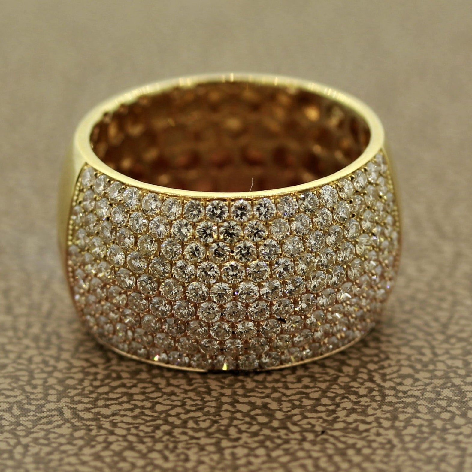 Diamond Gold Two-Tone Wide Band Ring