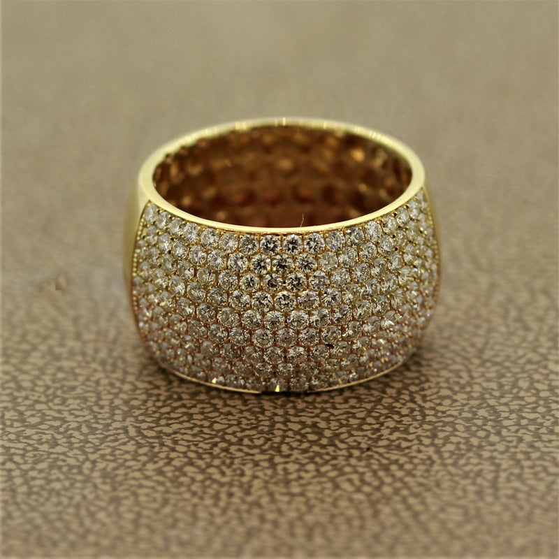 Diamond Gold Two-Tone Wide Band Ring