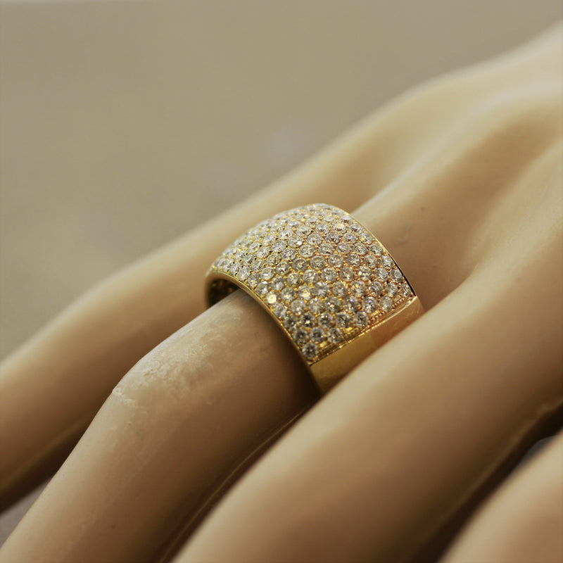 Diamond Gold Two-Tone Wide Band Ring