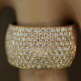 Diamond Gold Two-Tone Wide Band Ring