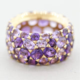 Amethyst Gold Wide Eternity Band Ring