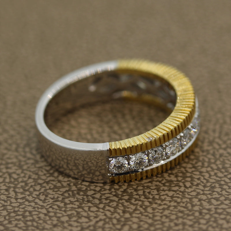 Diamond Two-Tone Gold Ring Band