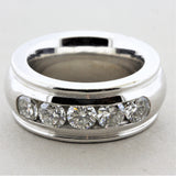 5 Diamond Gold Wide Band Ring 1.60CTW 14K White Gold