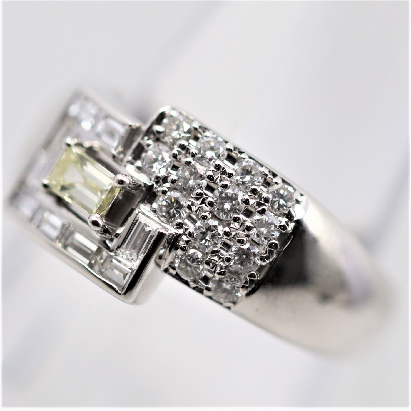 Geometric Diamond Platinum Ring