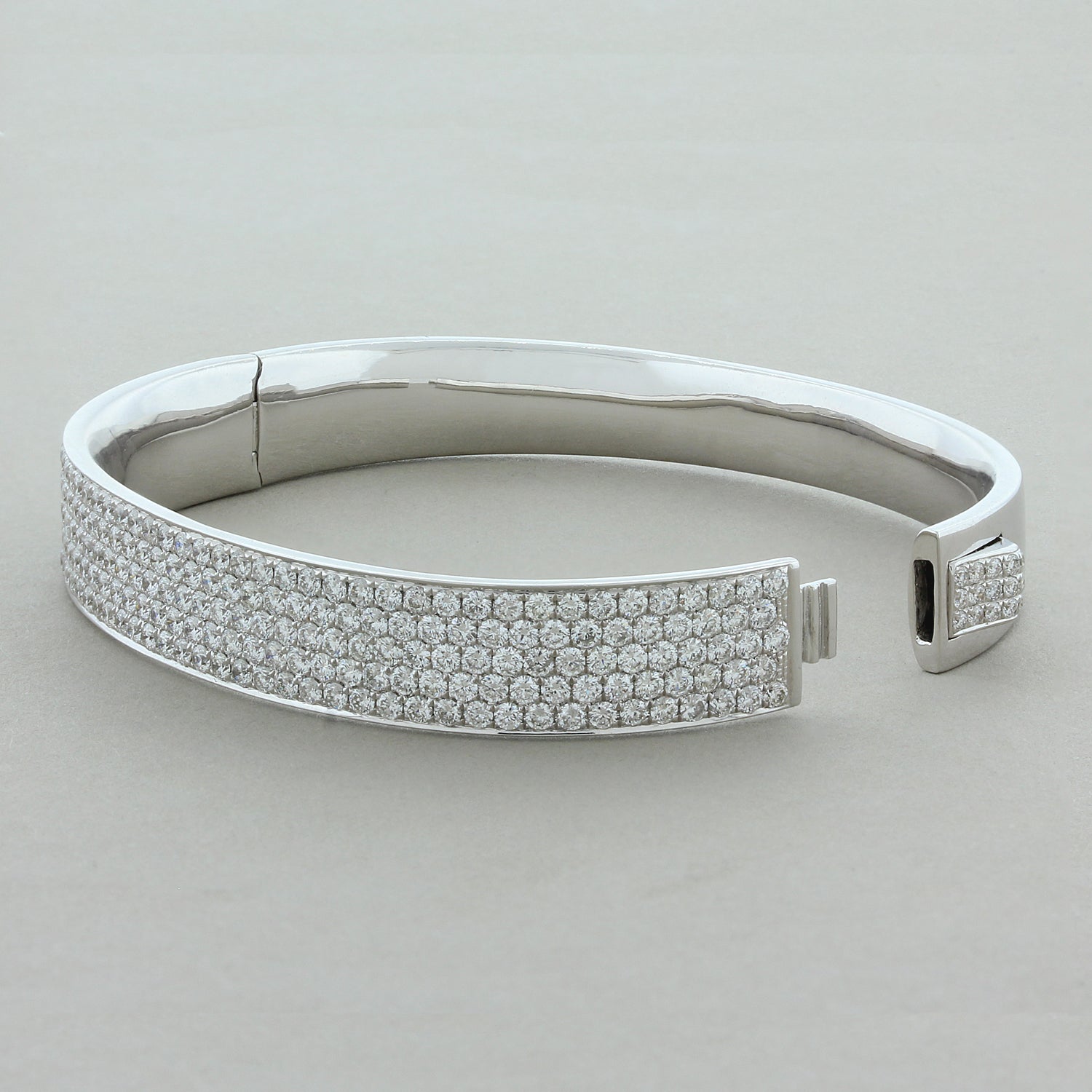 Diamond Pavé Gold Hard Bangle Bracelet