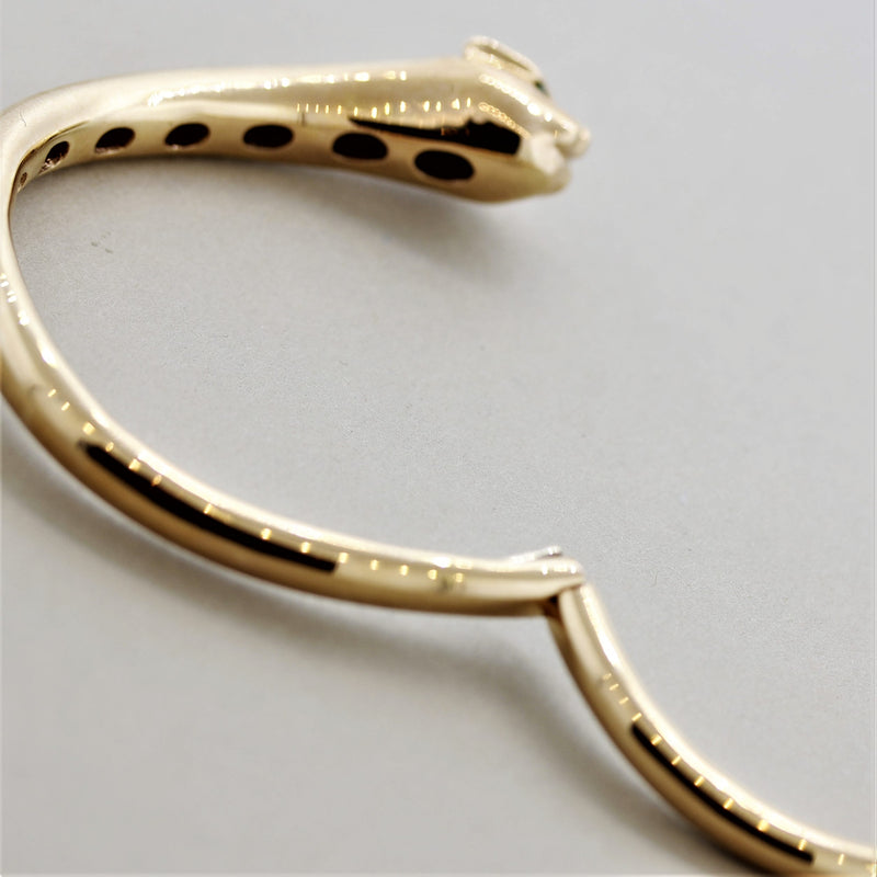Tsavorite Gold Panther Bangle Bracelet