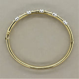 Diamond Two-Tone Gold & Platinum Bangle Bracelet