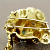 Italian Frascarolo Diamond Enamel Lion Brooch