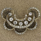 Antique Diamond Gold Silver-topped Brooch