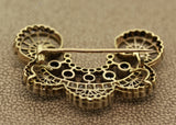 Antique Diamond Gold Silver-topped Brooch