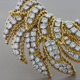 Estate Diamond Gold Feather Brooch